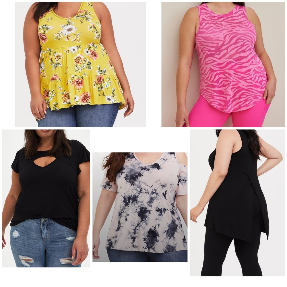 Torrid Active Babydoll Flutter Tiedye Super Soft Tee Tank 5pcs Size: 00X (10)